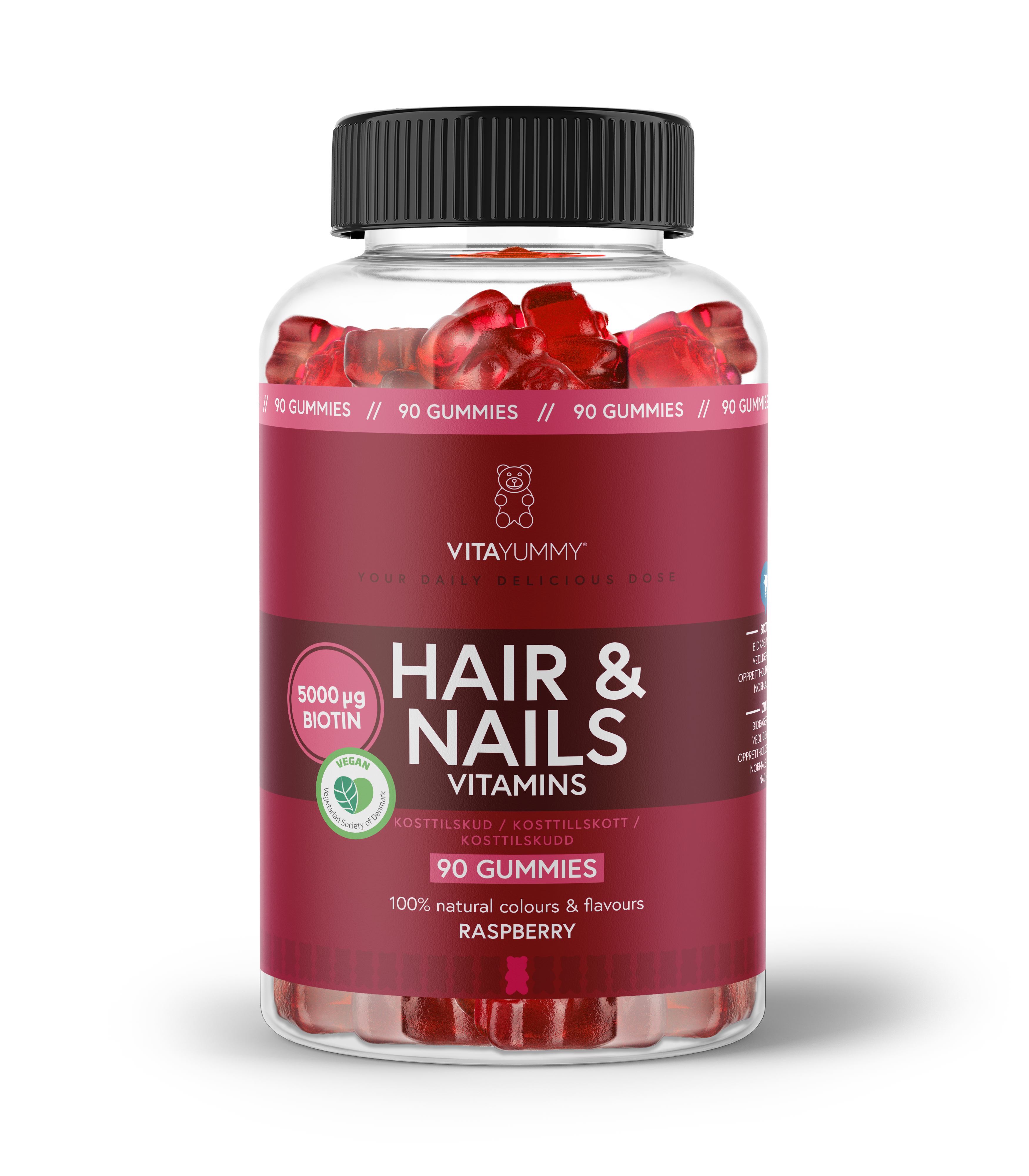 Hair & Nails Raspberry 90 stk.